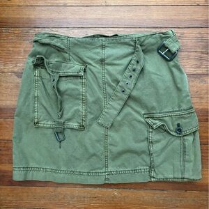 Free People Khaki Utility Mini Skirt
